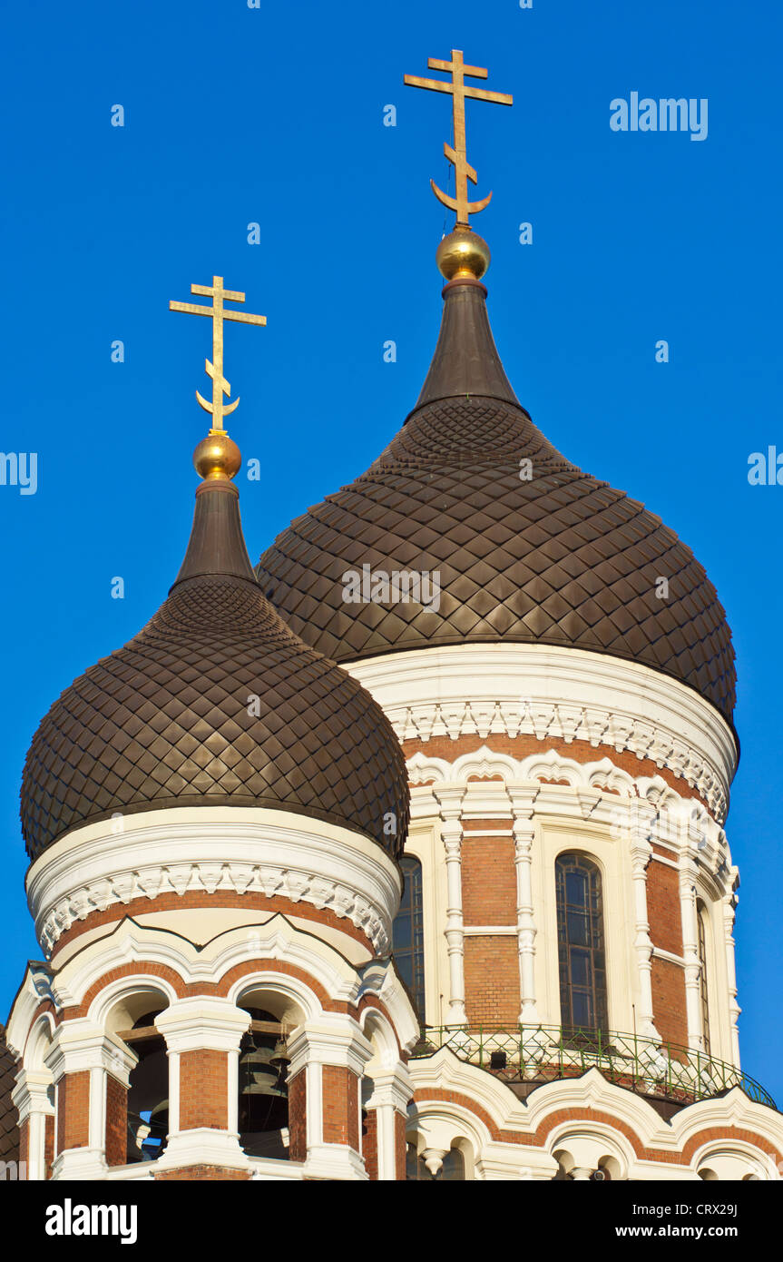 La vieille ville de Tallinn Toompea Hill cathédrale Alexandre Nevski Estonie dômes eu Europe. Banque D'Images