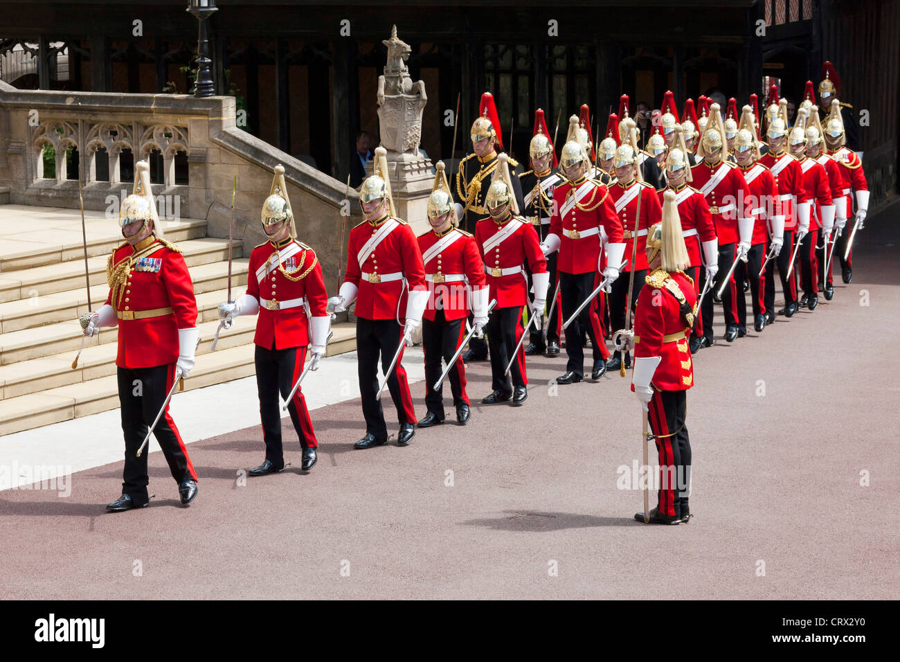 Garde d'honneur au cours de la Jarretière Jour du château de Windsor 18 juin 2012. Par0185 Banque D'Images