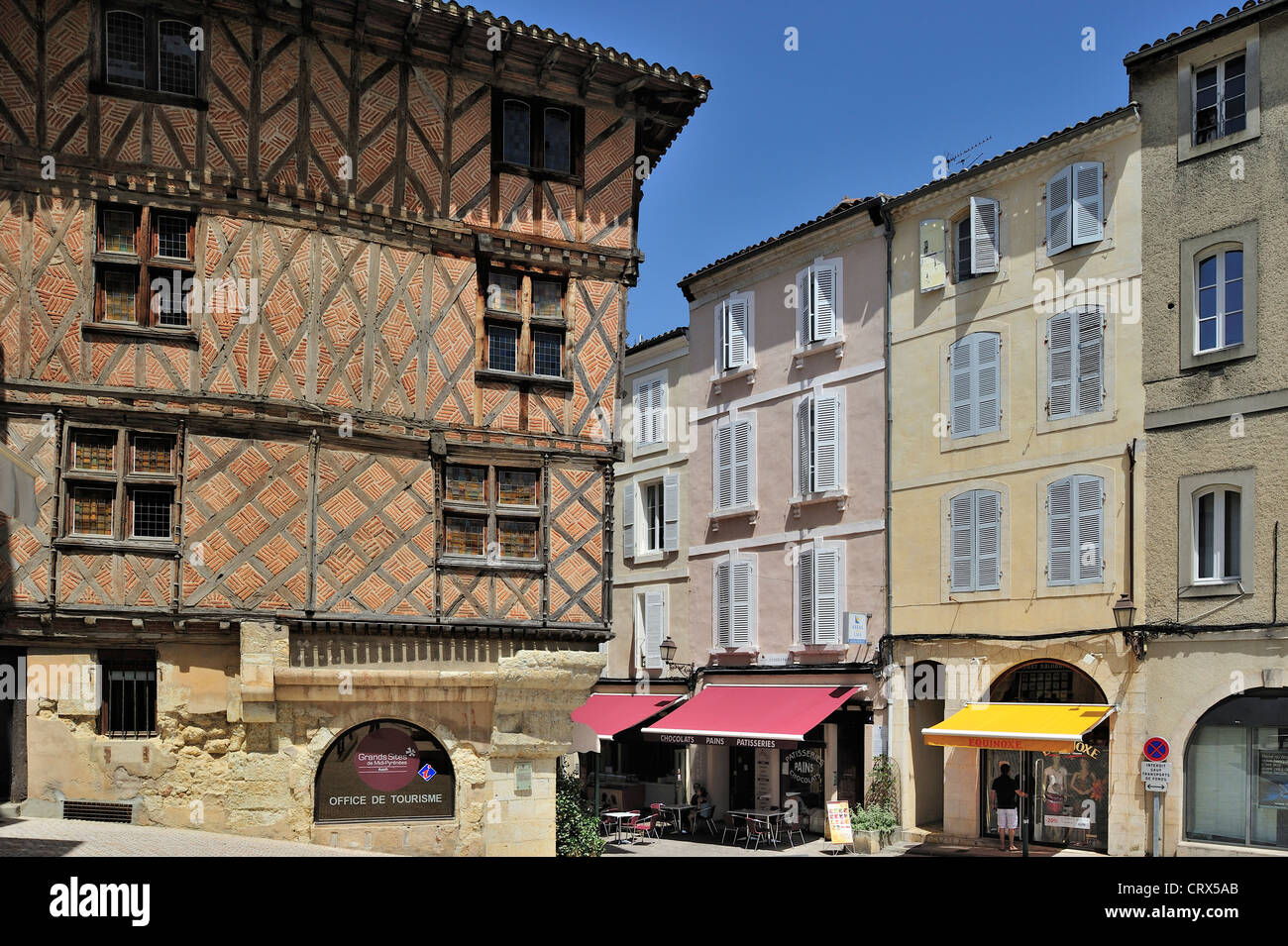 La Maison Maison Fedel, médiévales à pans de bois abritant l'office de tourisme à Auch, Gers, Midi-Pyrénées, Pyrénées, France Banque D'Images