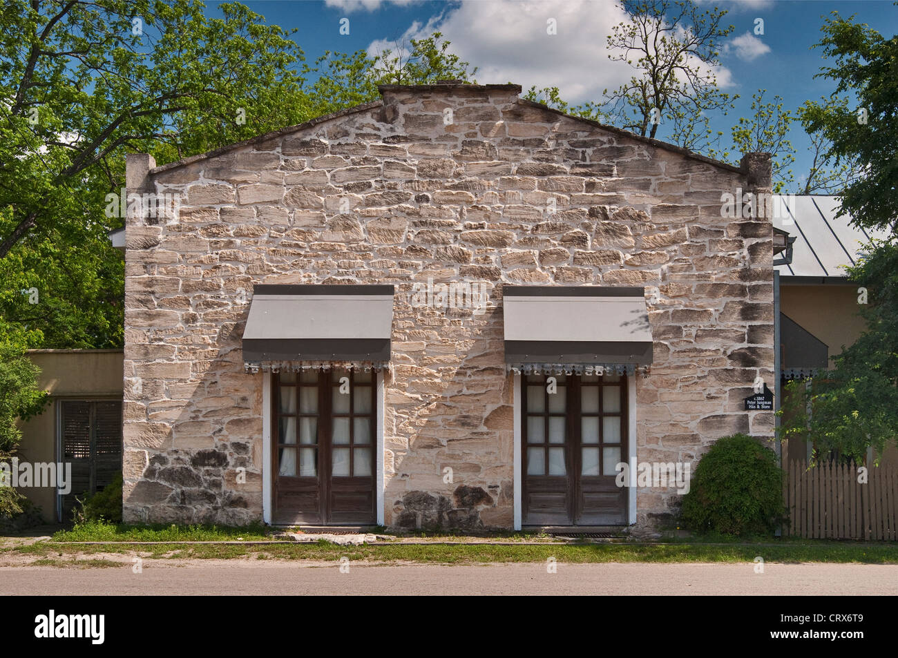Peter Jungman Maison et magasin, construit 1867, promenade historique à Castroville, Texas, États-Unis Banque D'Images