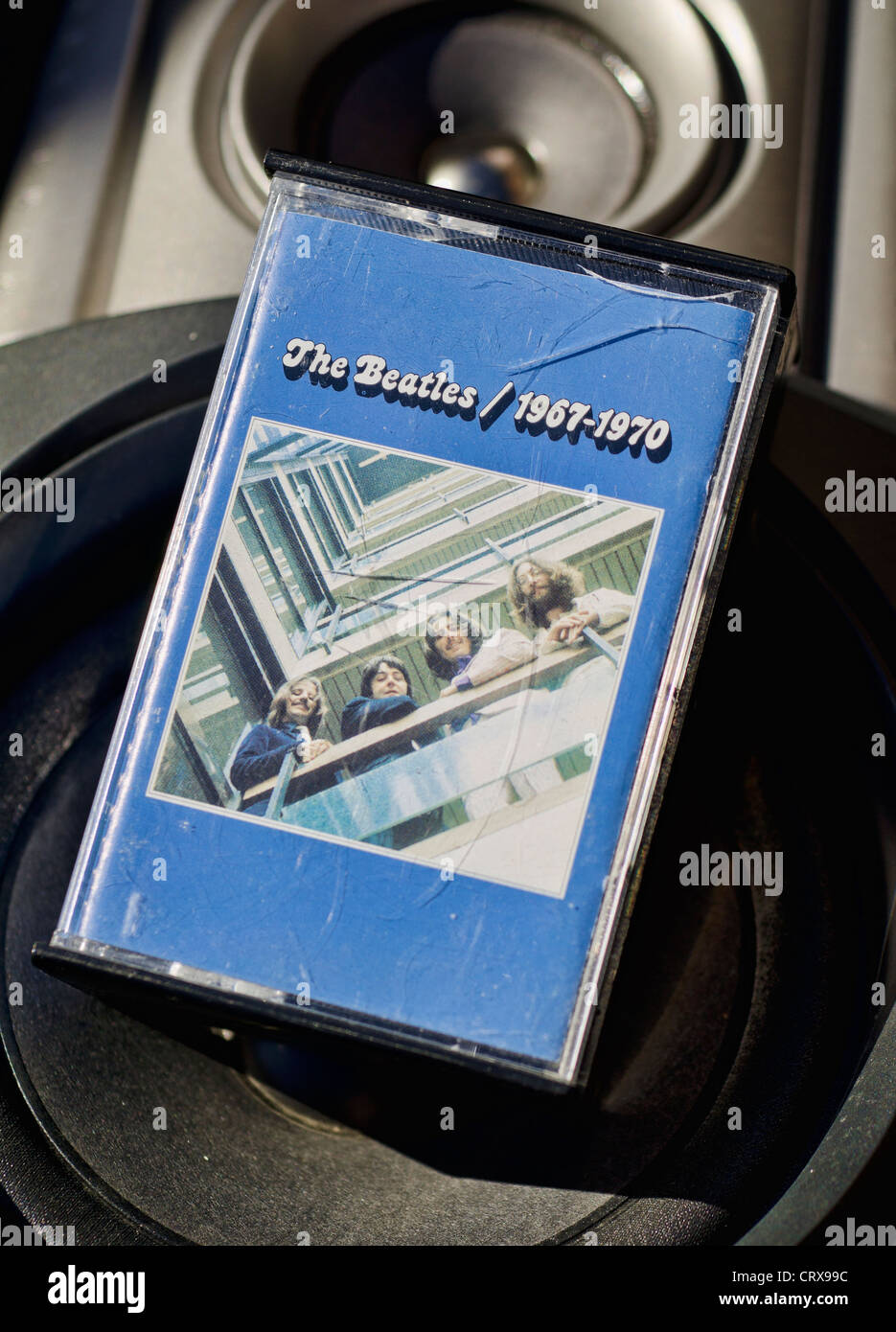 L'Album bleu des Beatles 1967-1970 sur cassette audio. Banque D'Images