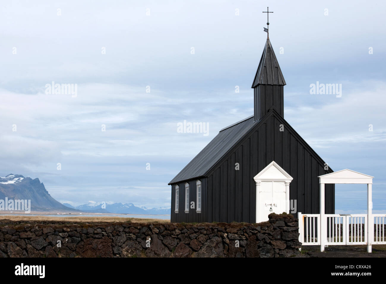 Budir Église, Péninsule de Snæfellsnes, l'ouest de l'Islande Banque D'Images