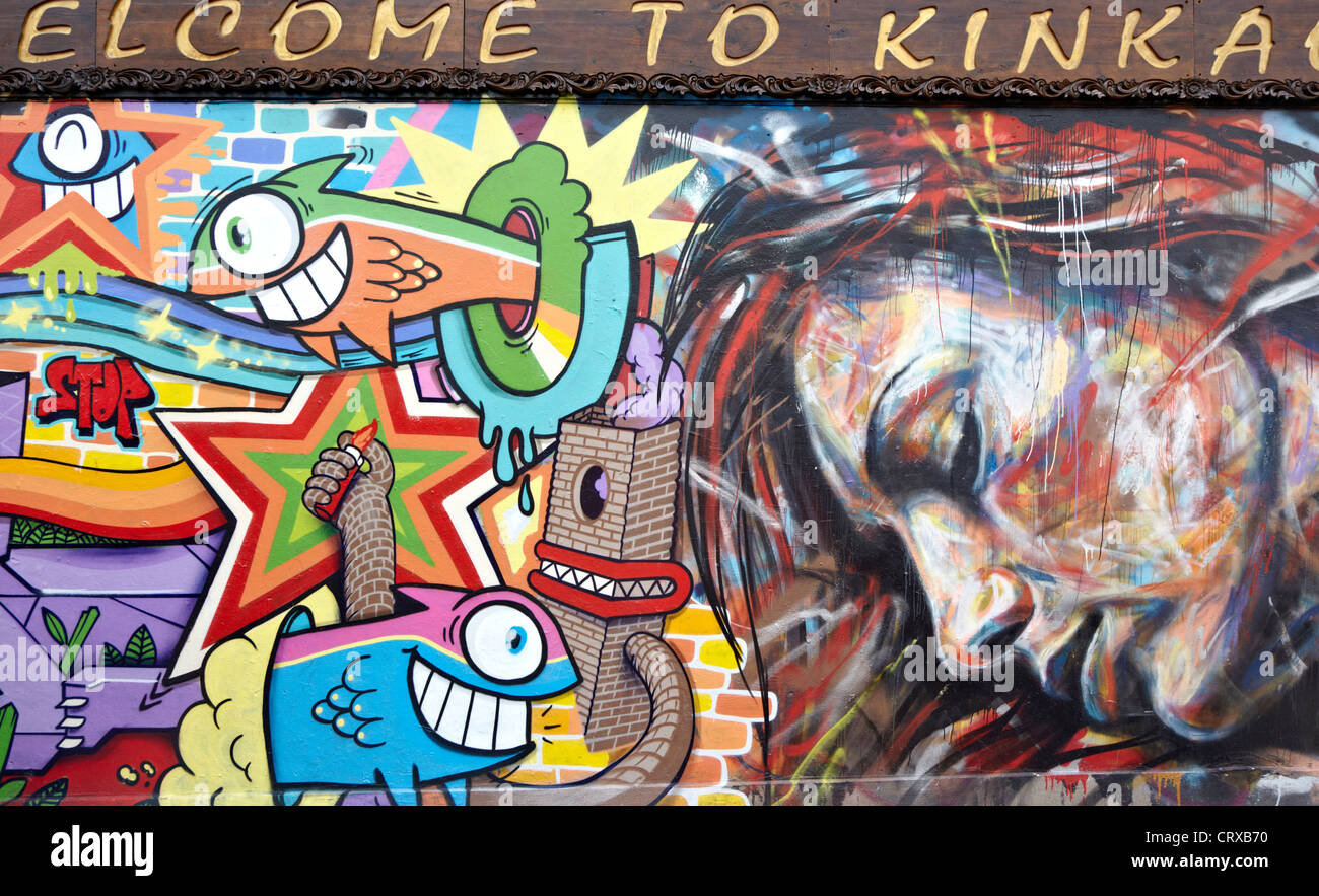 UK London Graffiti Banque D'Images