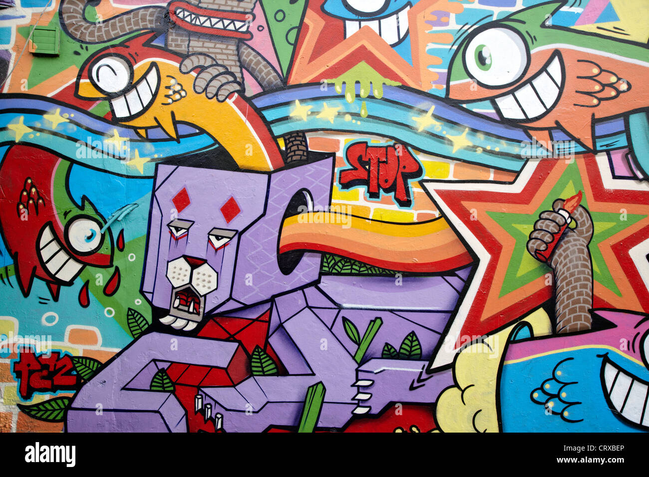 UK London Graffiti Banque D'Images