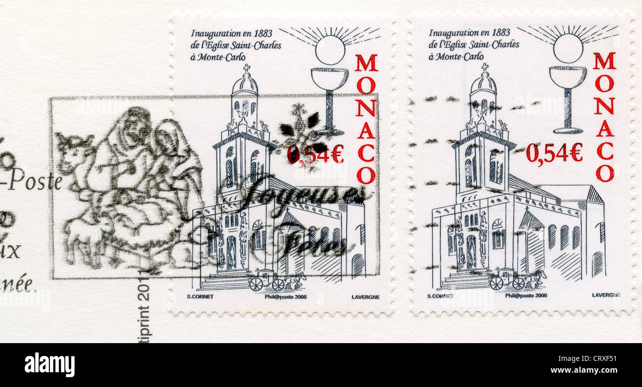 Monaco timbres-poste sur l'enveloppe Banque D'Images