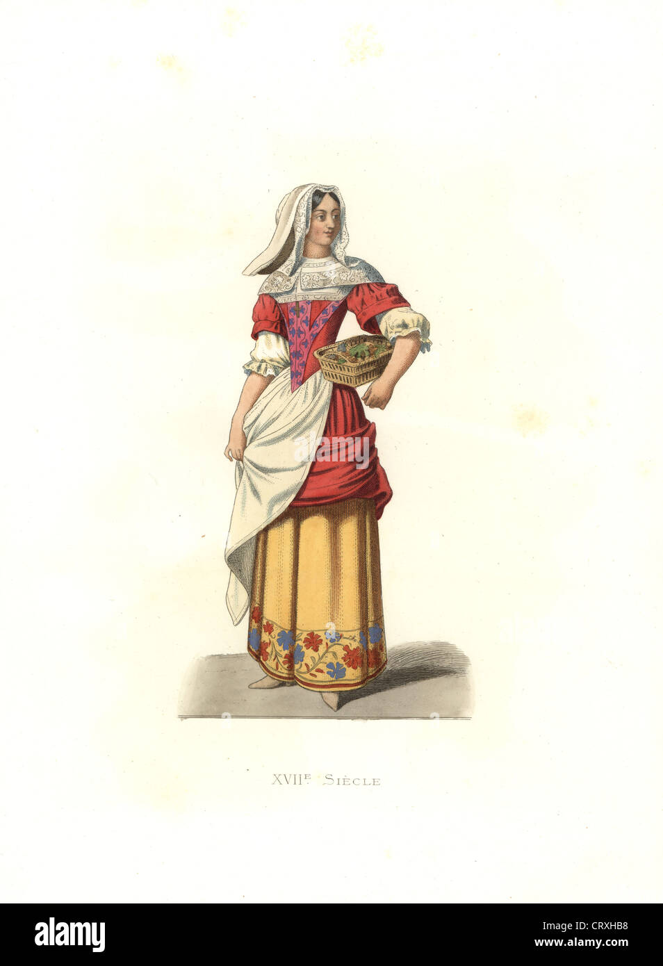 Paysanne, France, 17e siècle, de l'imprimé par Jean de Saint-Jean. Banque D'Images