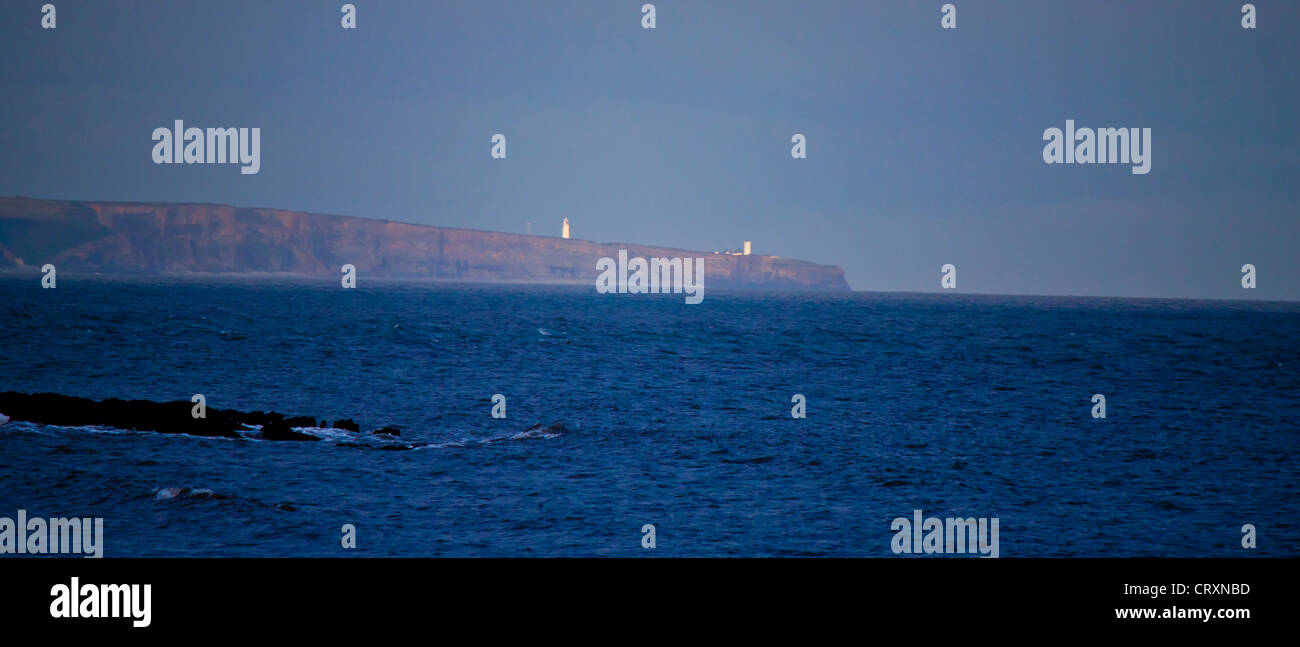 Nash Point Lighthouse de Coney Beach Porthcawl Banque D'Images