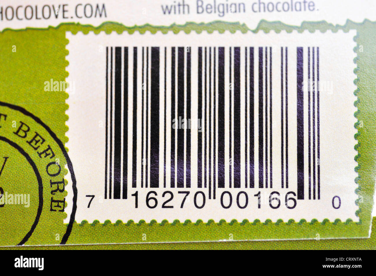 Code-barres sur emballage pour les produits alimentaires Photo Stock - Alamy