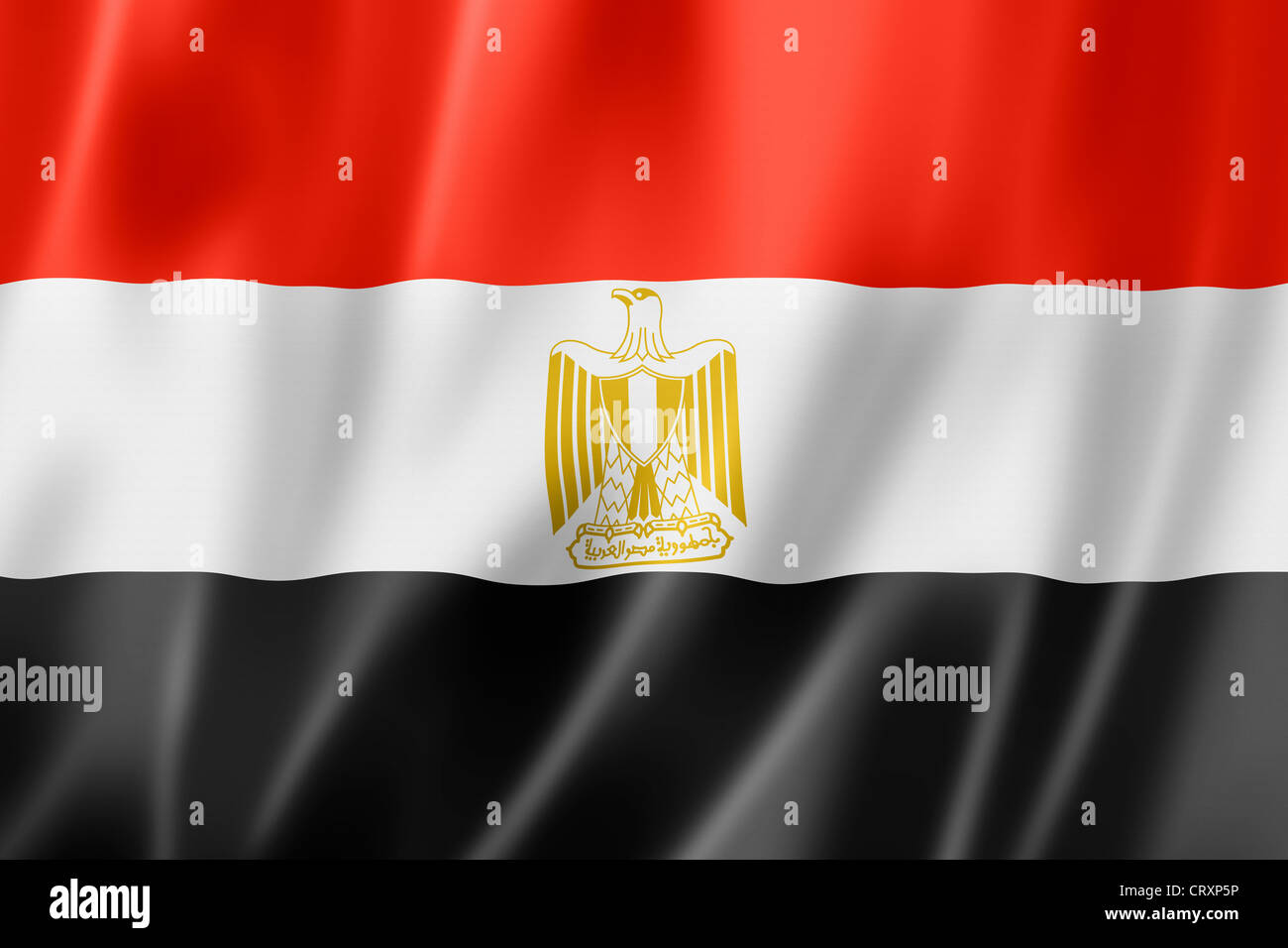 Drapeau de l'Égypte, le rendu en trois dimensions, finition satinée Banque D'Images