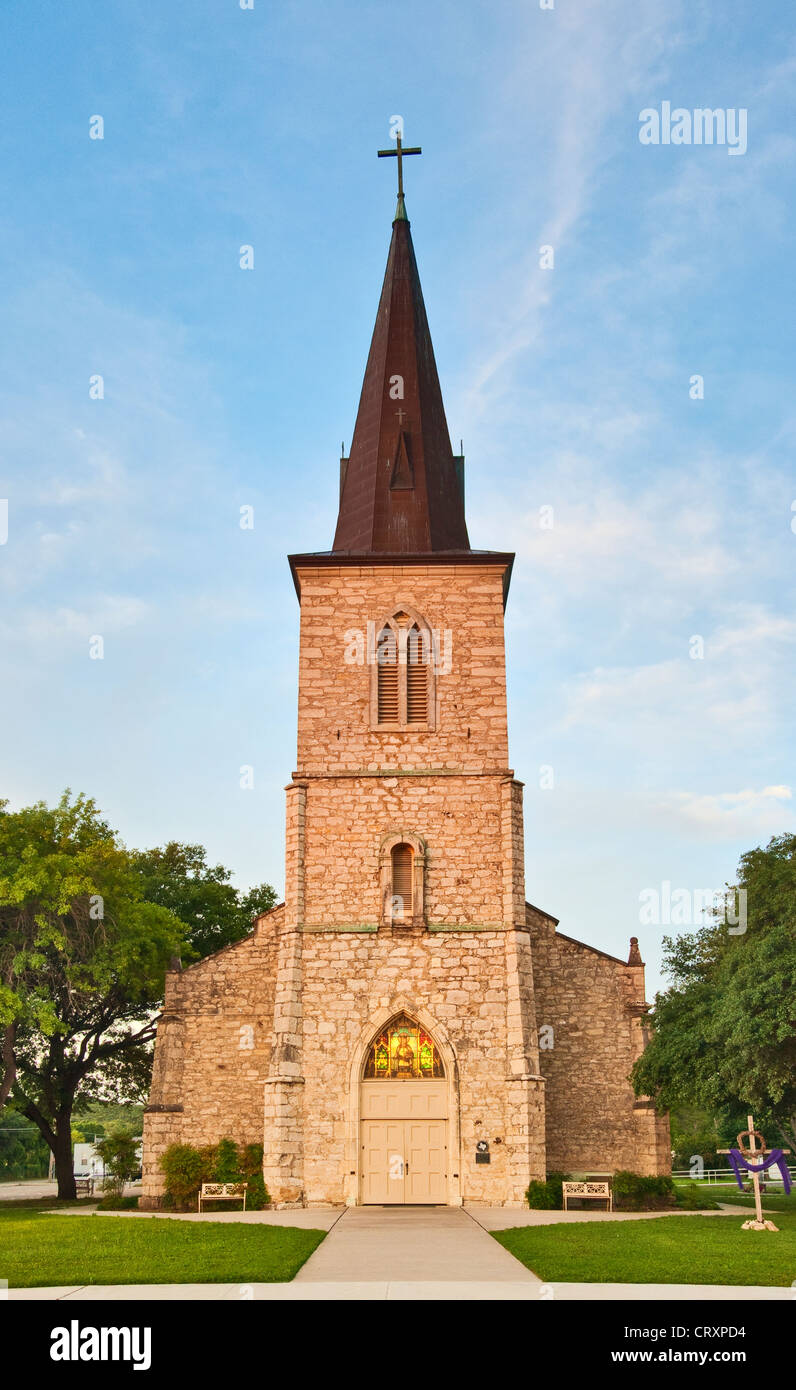 Église catholique Saint Louis, construite en 1870, Castroville, Texas, États-Unis Banque D'Images