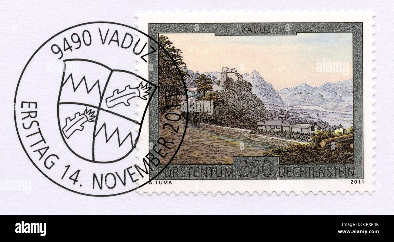 Des timbres du Liechtenstein Banque D'Images