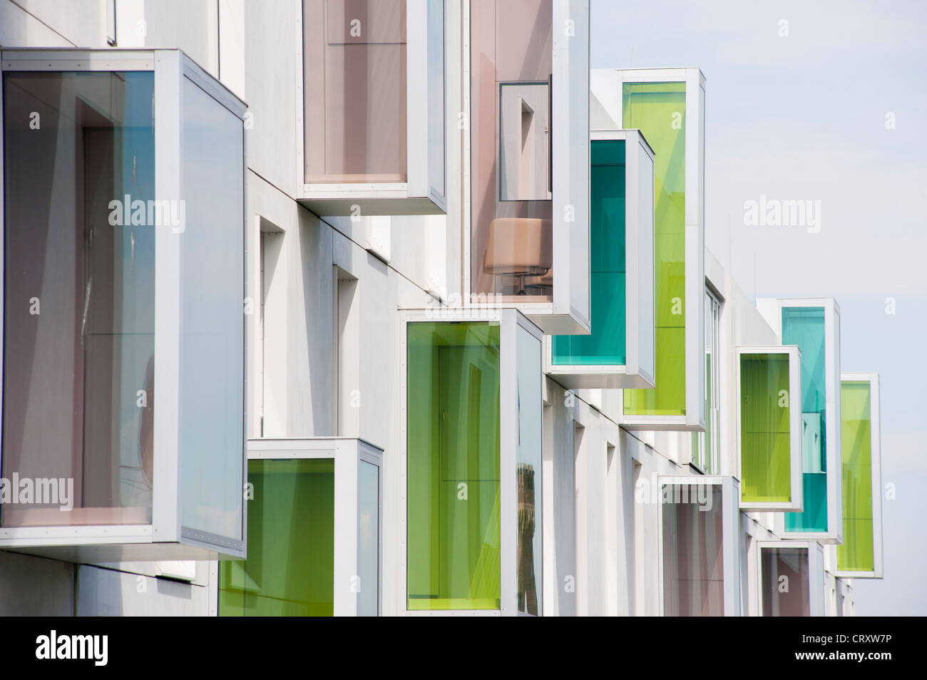 Exterior of Modern Art'Otel avec architecture insolite dans le quartier Rheinauhafen Cologne Allemagne Banque D'Images