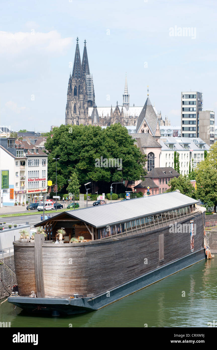 L'extérieur de l'arche de Noé en attraction touristique religieux district de Rheinauhafen Cologne Allemagne Banque D'Images