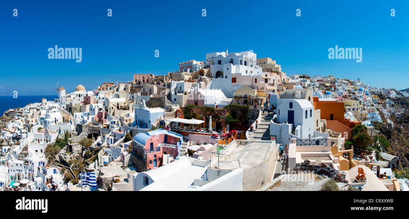 Vue panoramique sur Santorin, Oia Banque D'Images