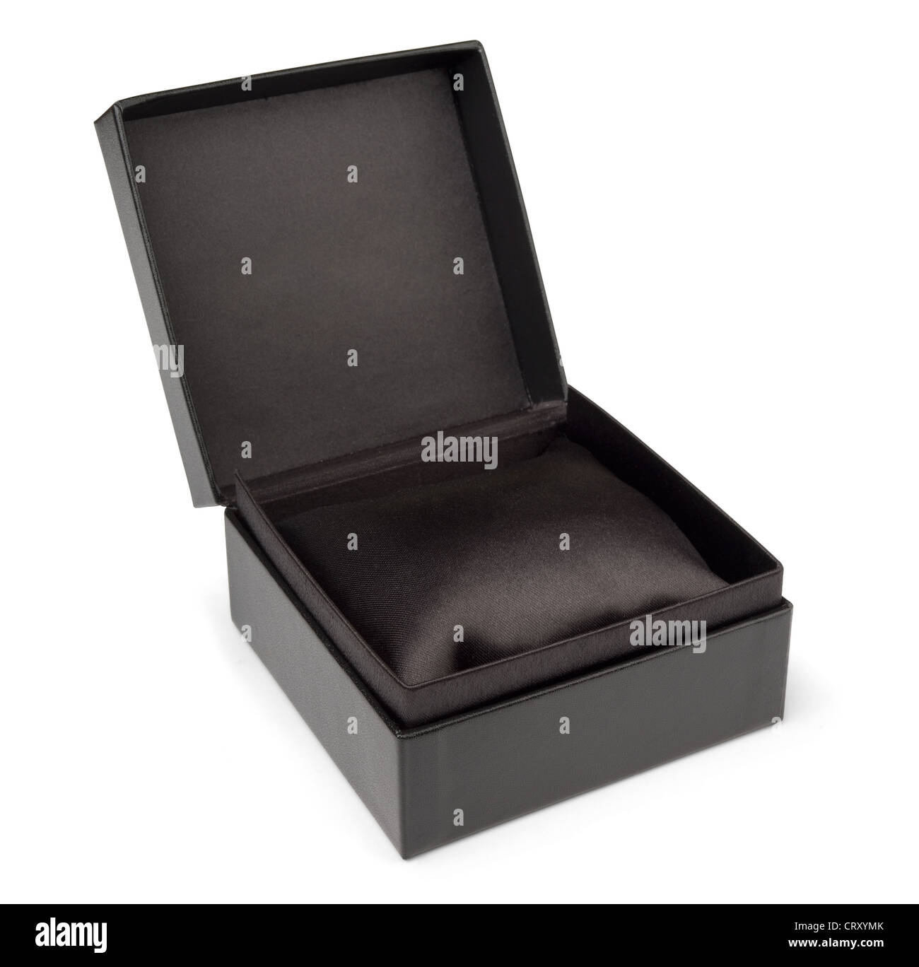 Ouvrir boîte cadeau noire isolated on white Banque D'Images