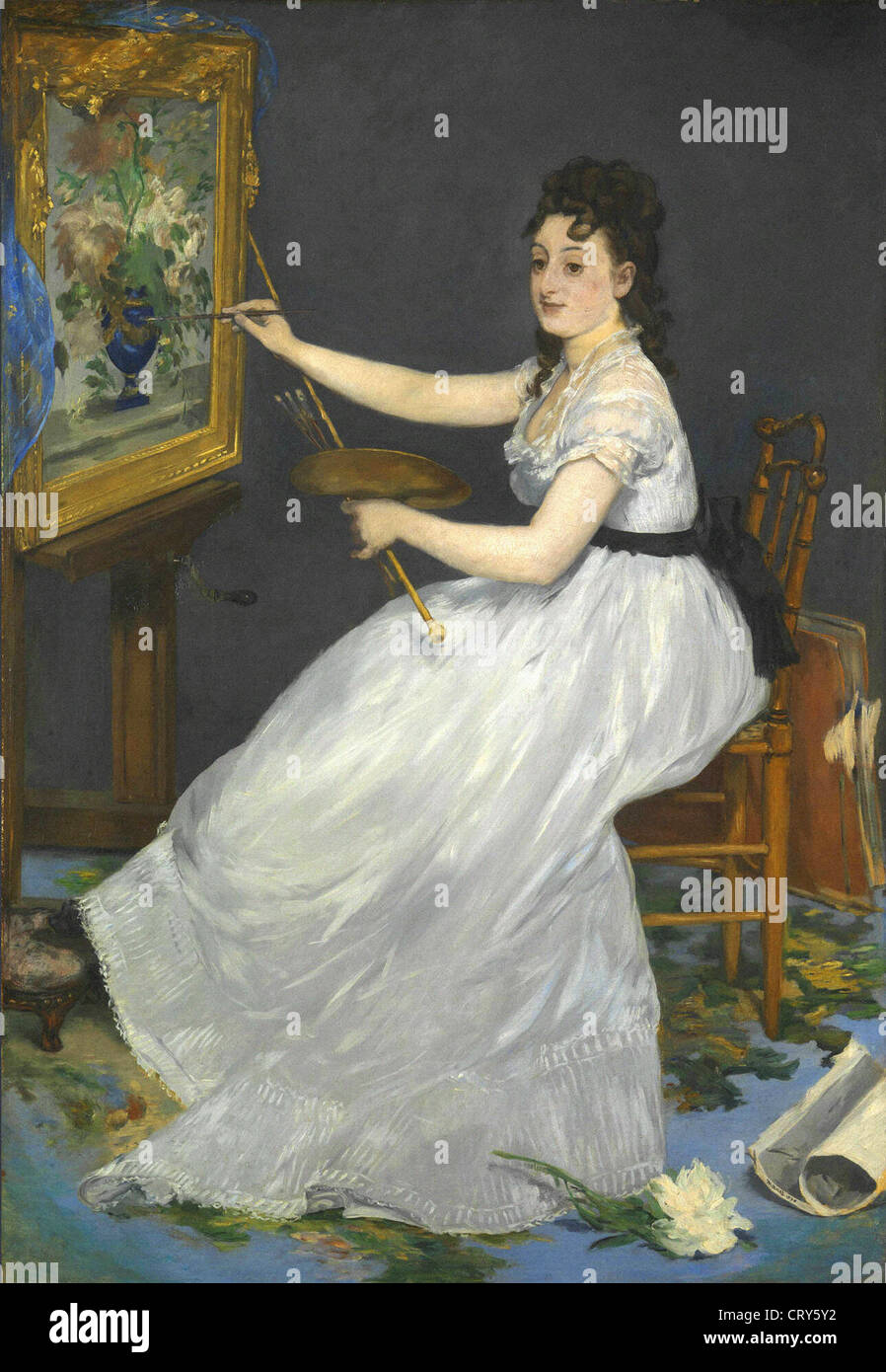 Edouard Manet Portrait d'Eva Gonzalès à Manet, 1870 National Gallery London Studio Banque D'Images