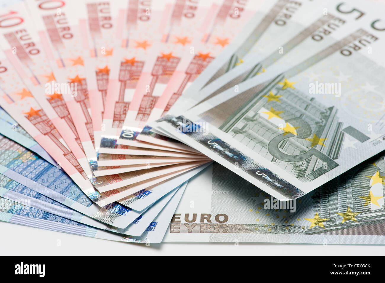 5, 10 et 20 billets Banque D'Images