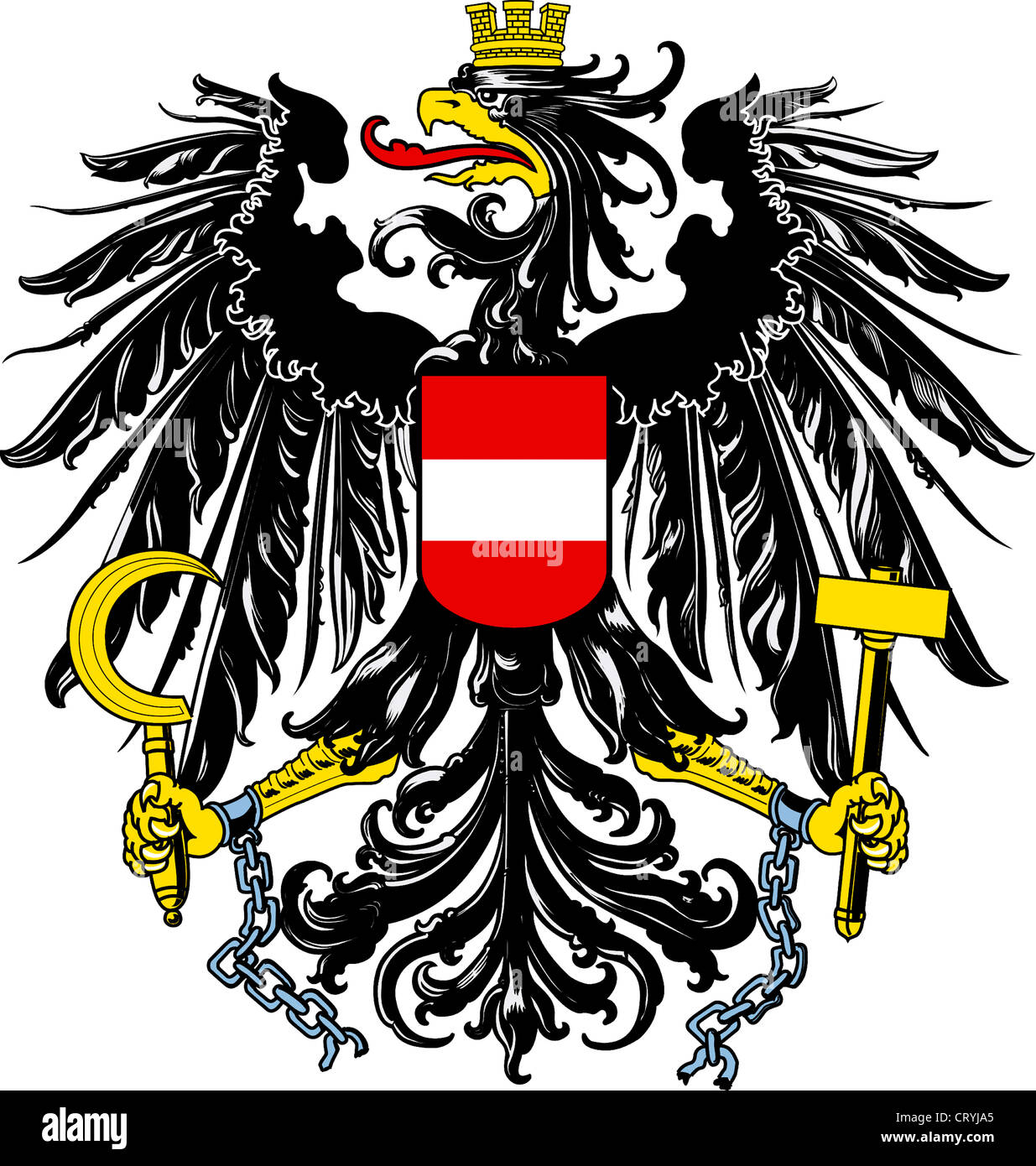 Les armoiries nationales de la République d'Autriche. Banque D'Images
