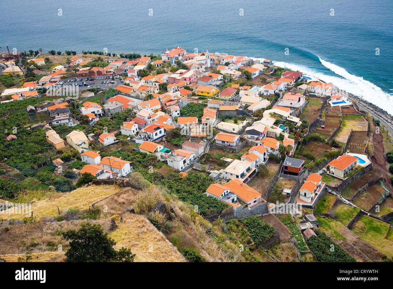 Le village de Jardim do Mar, dans l'ouest de l'île de Madère Banque D'Images