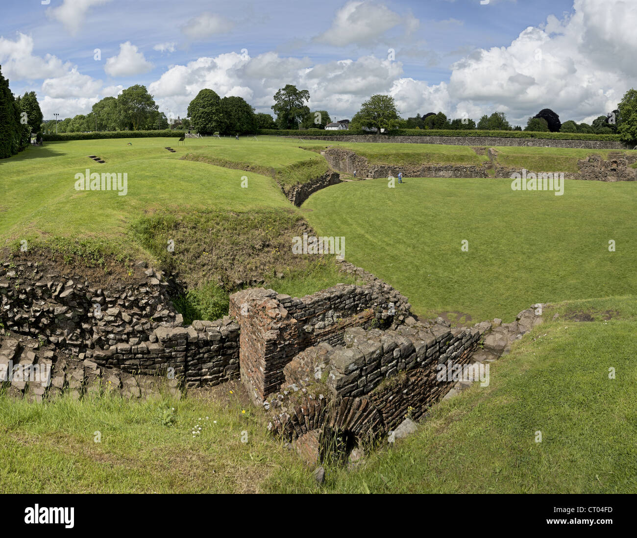 Amphithéâtre romain, Caerleon, au Pays de Galles Banque D'Images