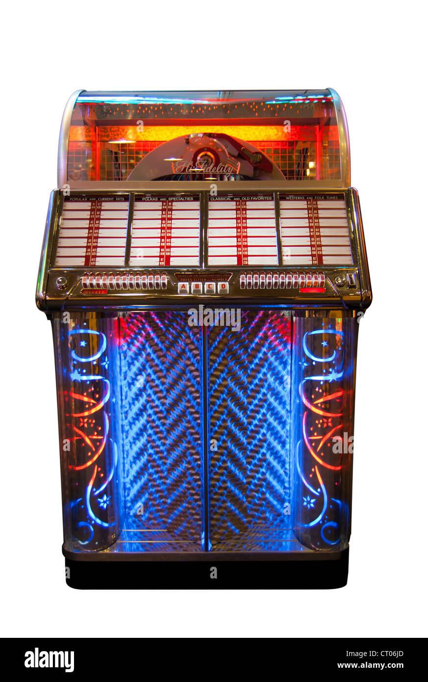 Jukebox Retro isolated on white Banque D'Images