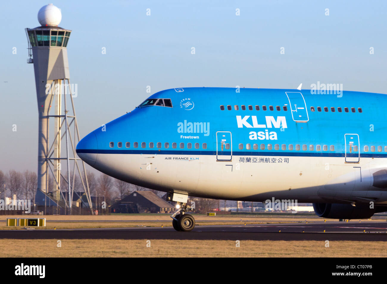 Boeing 747 de KLM à Amsterdam-Schiphol Airport Banque D'Images
