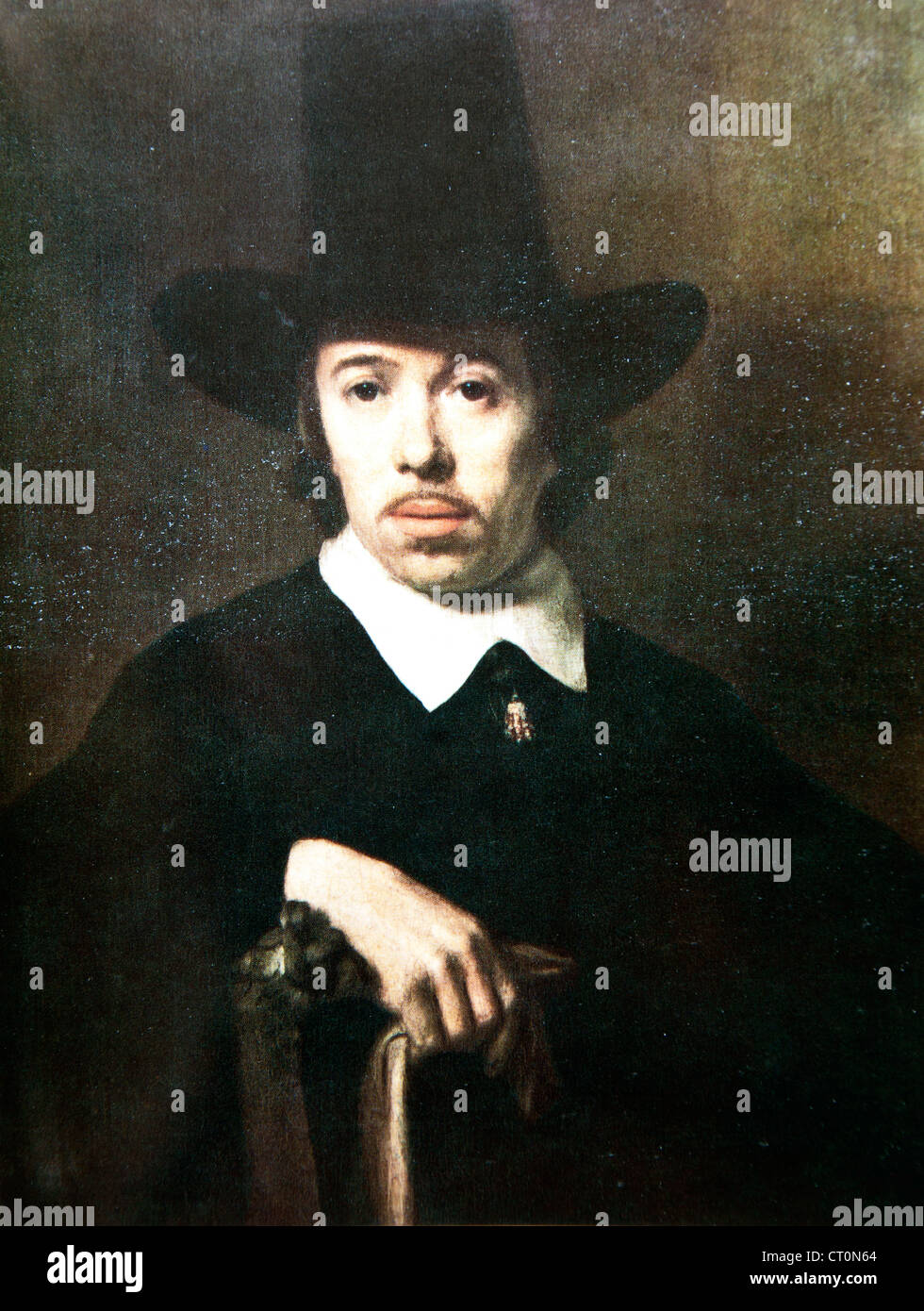 Portrait d'un homme inconnu - attribué à Nicolaes MAES Banque D'Images