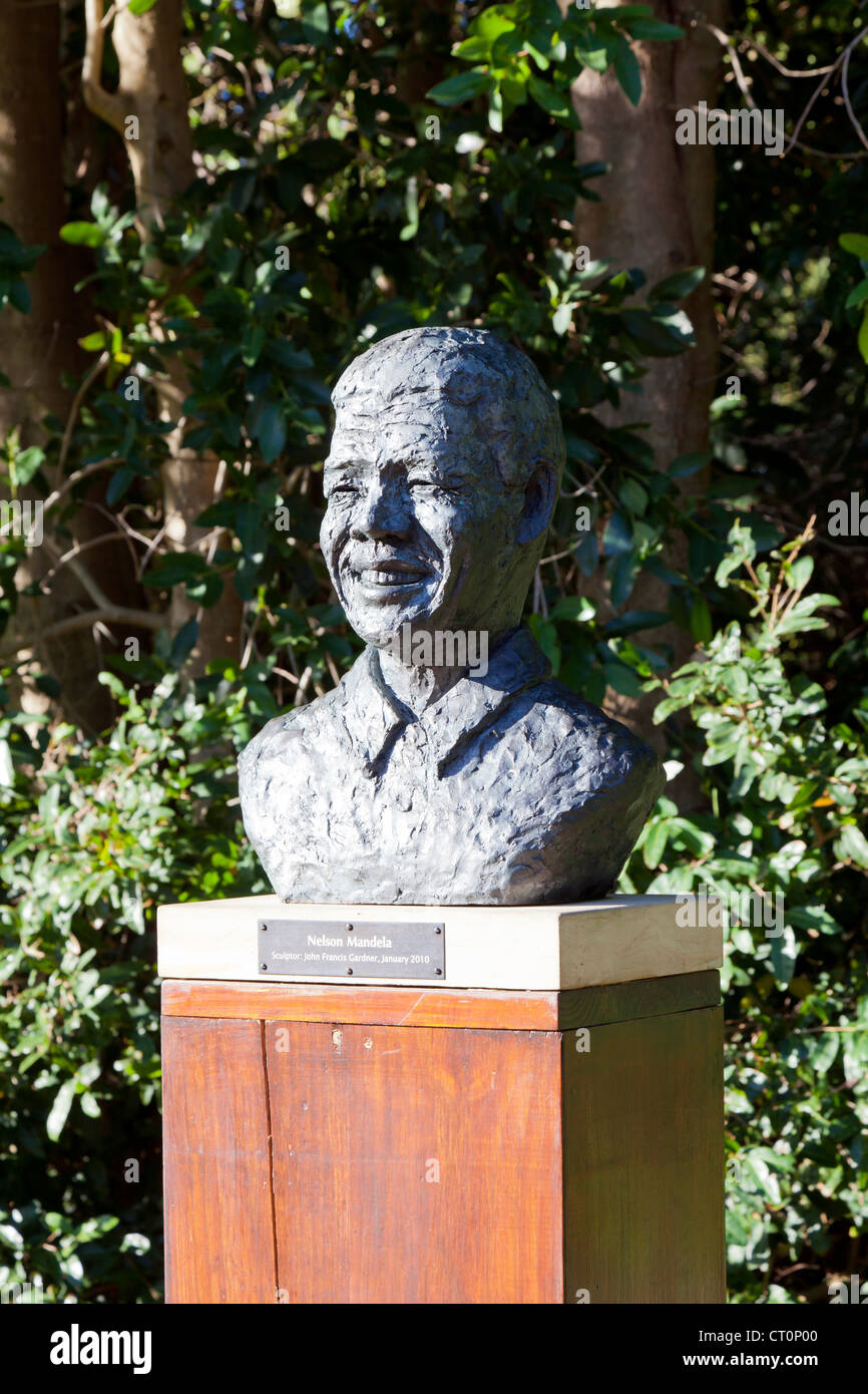 Statue de Nelson Mandela à Kirstenbosch National Botanical Garden, Cape Town, Afrique du Sud Banque D'Images