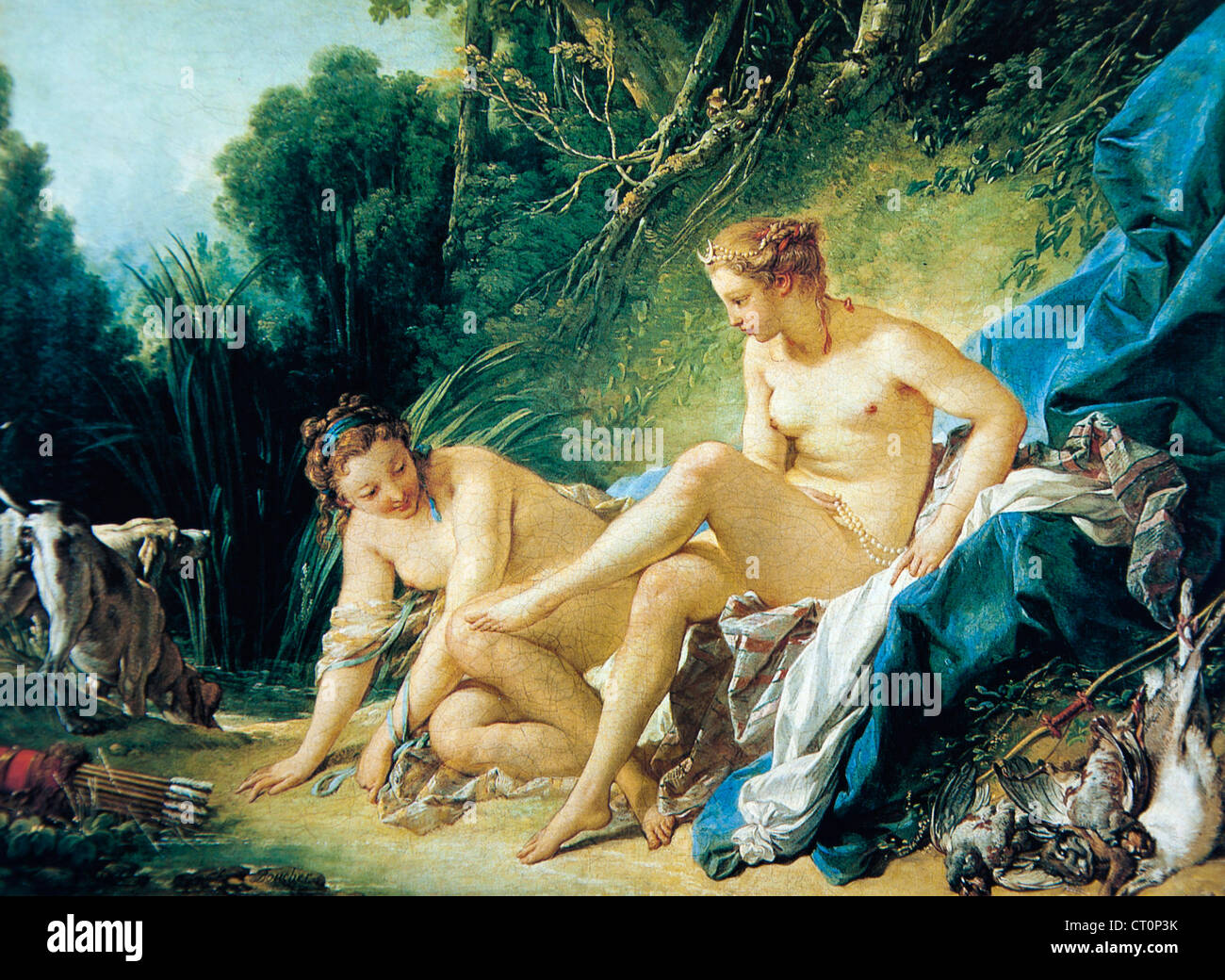 François Boucher - Diana se reposant après son bain 1742 Banque D'Images