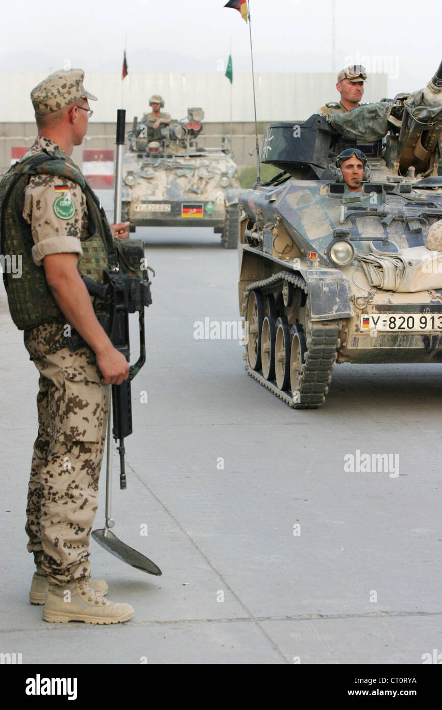 Zone de sécurité au Camp Warehouse, Kaboul Banque D'Images
