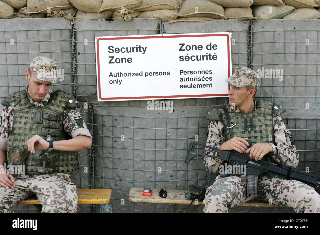 Zone de sécurité au Camp Warehouse, Kaboul Banque D'Images