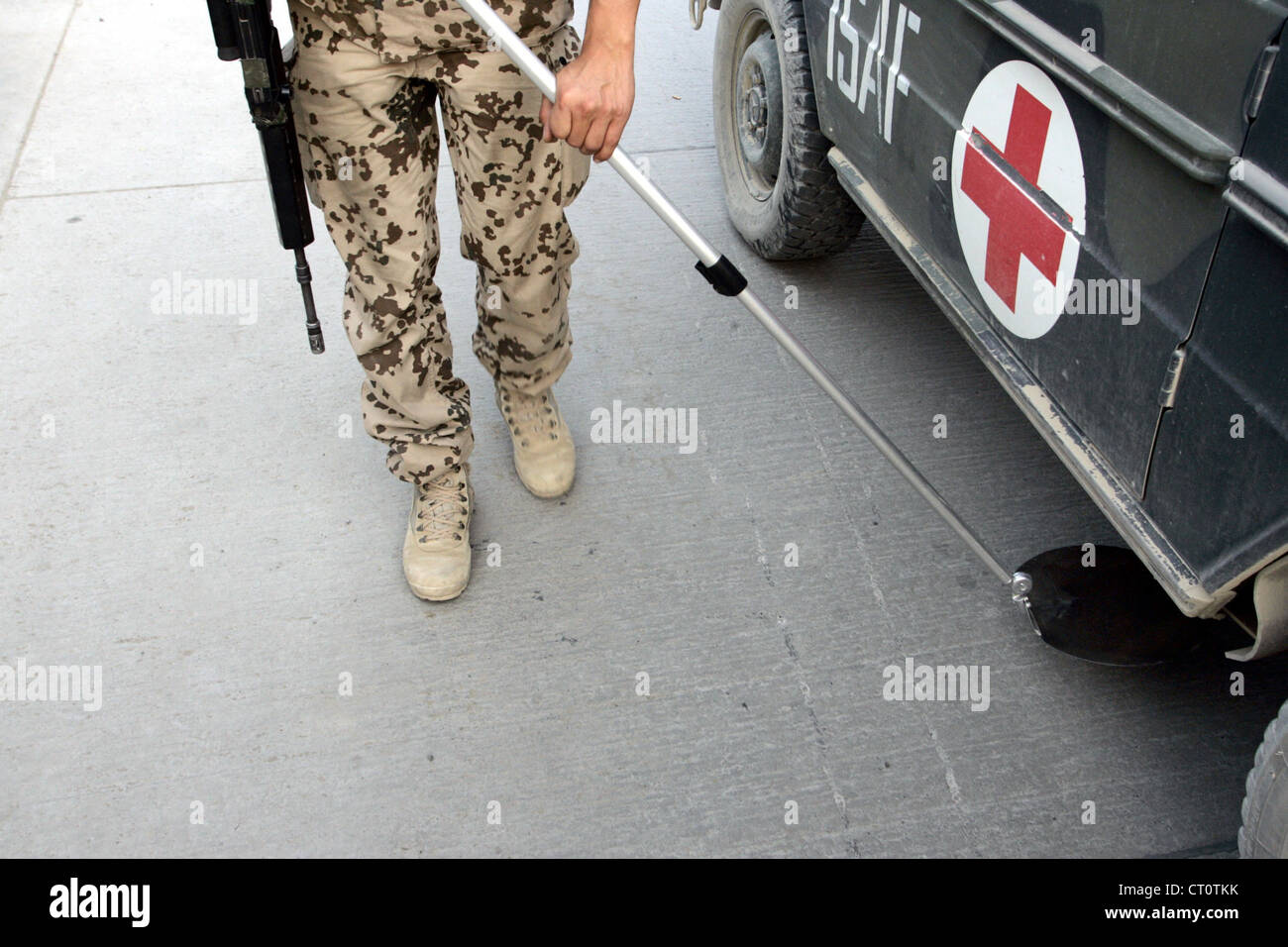 Zone de sécurité au Camp Warehouse, Kaboul Banque D'Images