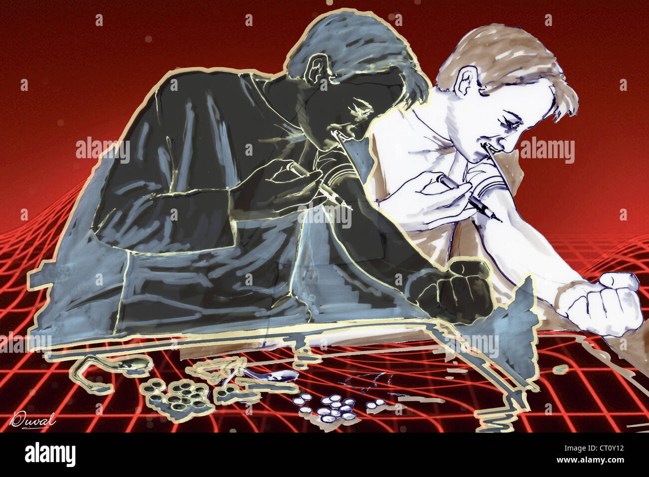 L'abus de drogues, l'HÉROÏNE DIMENSIONS Banque D'Images