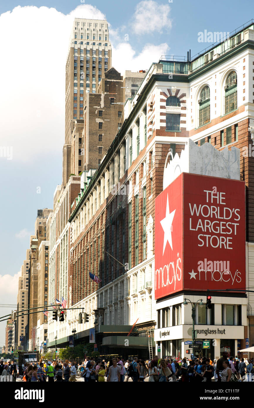 Du grand magasin Macy's sur la 34e rue à Manhattan, New York City, USA. Banque D'Images