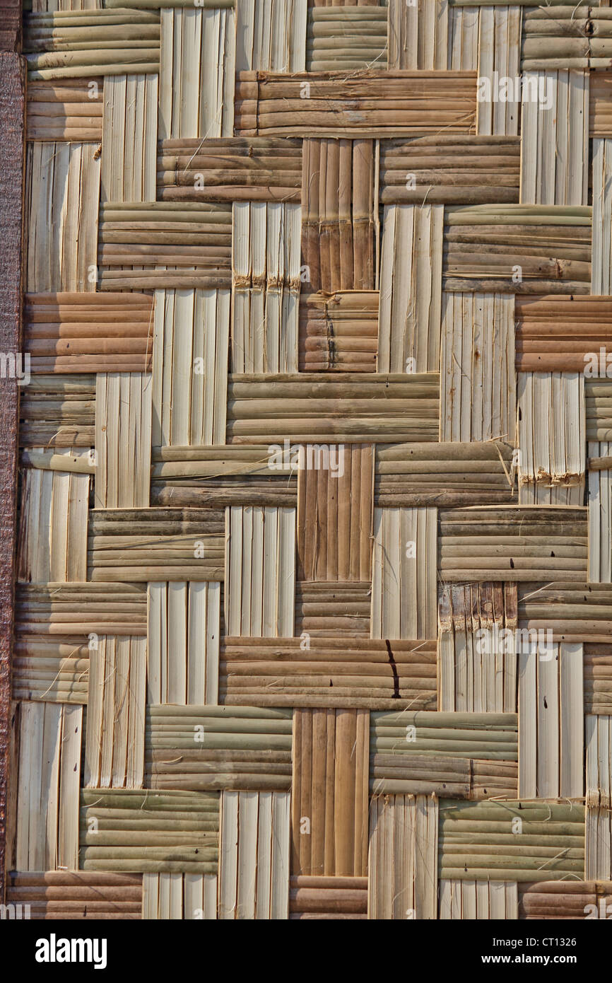 Bambou fendu construit de cette façon, comme remplacer les murs des maisons, Miao, de l'Arunachal Pradesh, Inde Banque D'Images Bambou fendu construit de cette façon, comme remplacer les murs des maisons, Miao, de l'Arunachal Pradesh, Inde Banque D'Images
