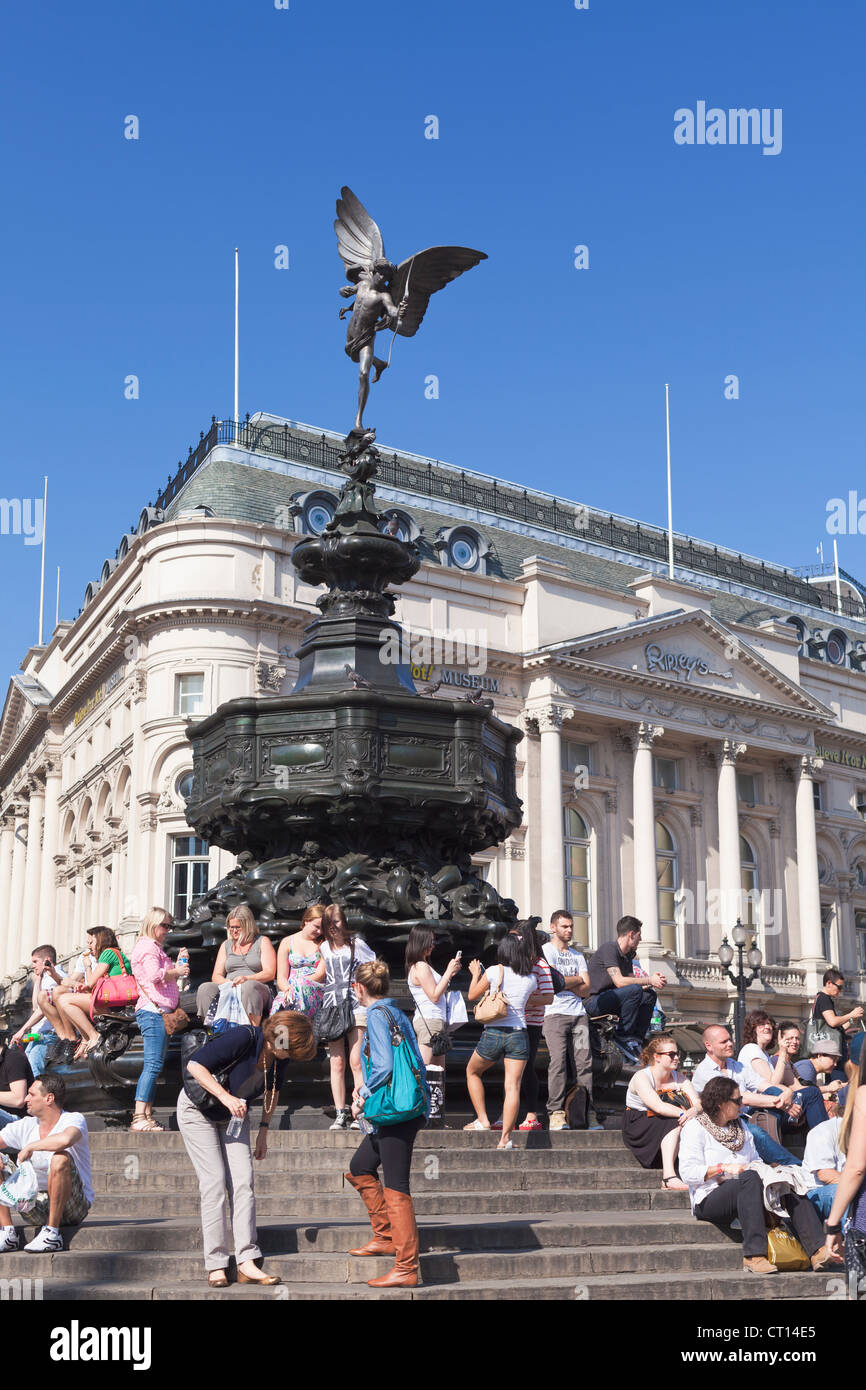 Statue d'Eros, Piccadilly, Londres, UK Banque D'Images