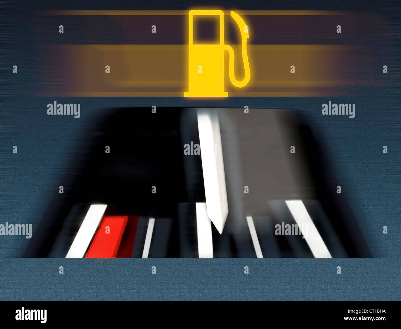 Jauge de carburant avec déménagement part Banque D'Images