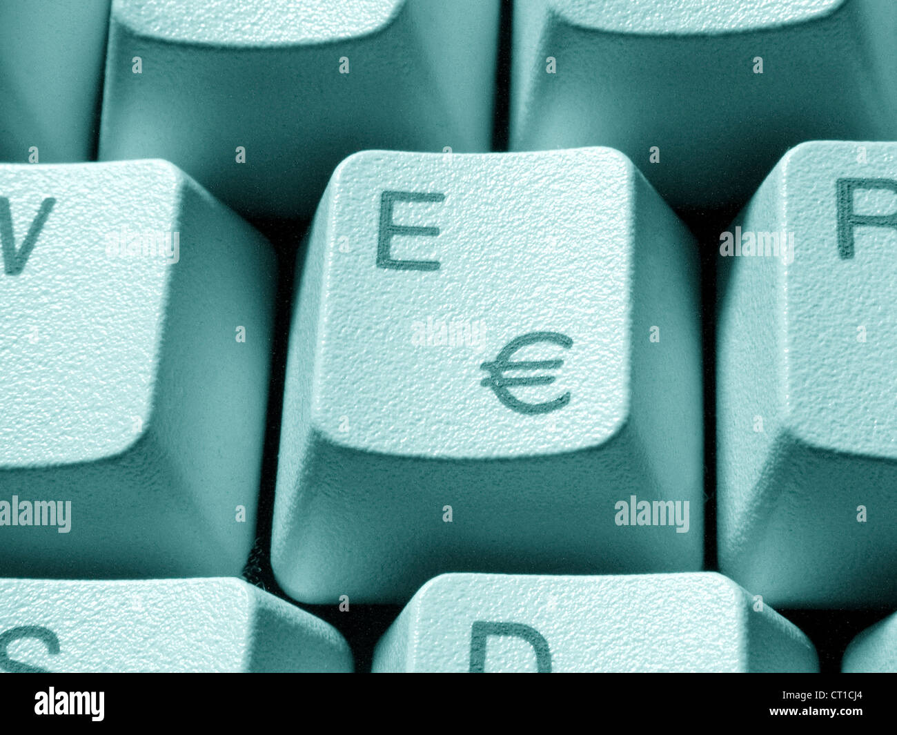 Avec la touche 'E' signe Euro - € Eurozeichen mit goût E Banque D'Images
