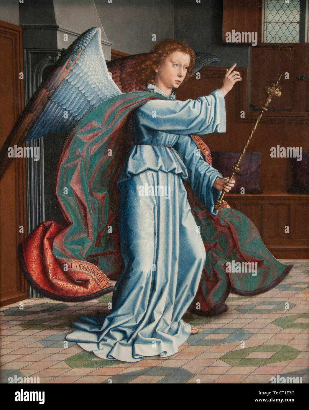 Annonciation Archange Gabriel 1480 par Gerard DAVID 1450 - 1523 Renaissance du Nord Maître religieux néerlandais Metropolitan Museum of Art New York Banque D'Images
