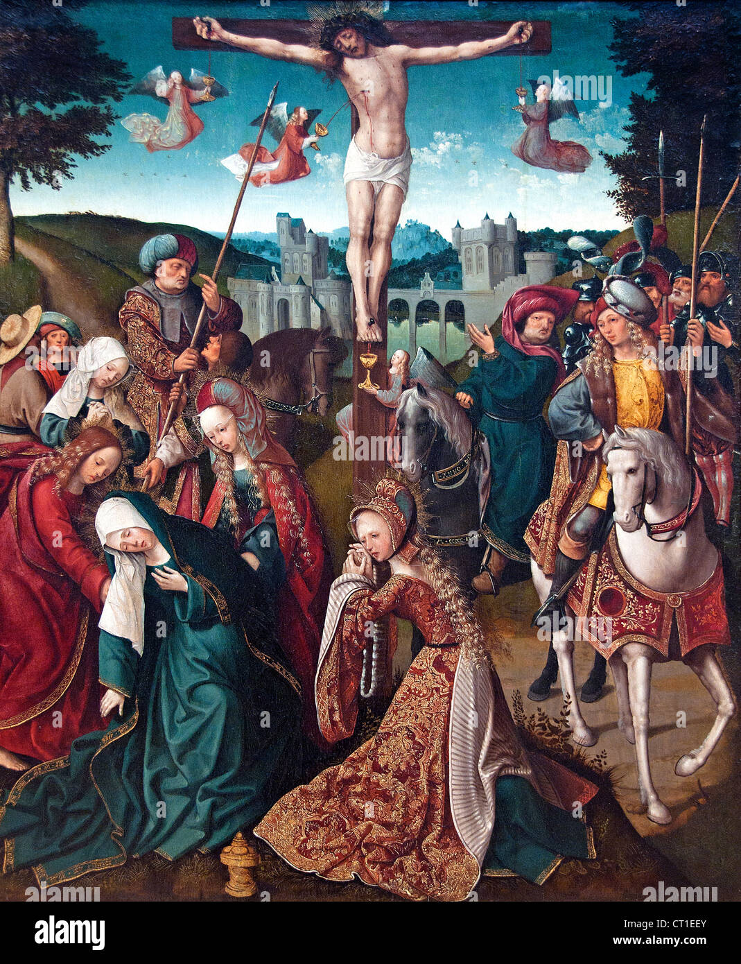 Crucifixion 1507 Jacob Cornelisz van Oostsanen Pays-bas Néerlandais Banque D'Images Crucifixion 1507 Jacob Cornelisz van Oostsanen Pays-bas Néerlandais Banque D'Images