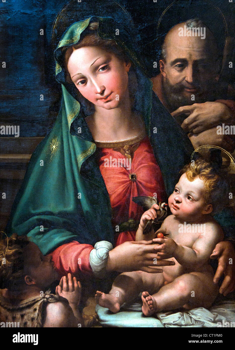 La Sainte Famille avec l'enfant Saint Jean Baptiste 1520 Perino del Vaga ( Pietro Buonaccorsi ) Italie Italien Banque D'Images