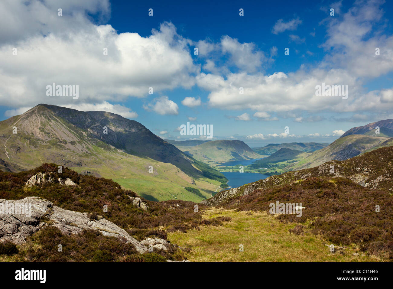 L Eventail avec Red Pike et montagne Grasmoor en distance, le Lake District Cumbria Royaume Uni Angleterre Lakeland Banque D'Images