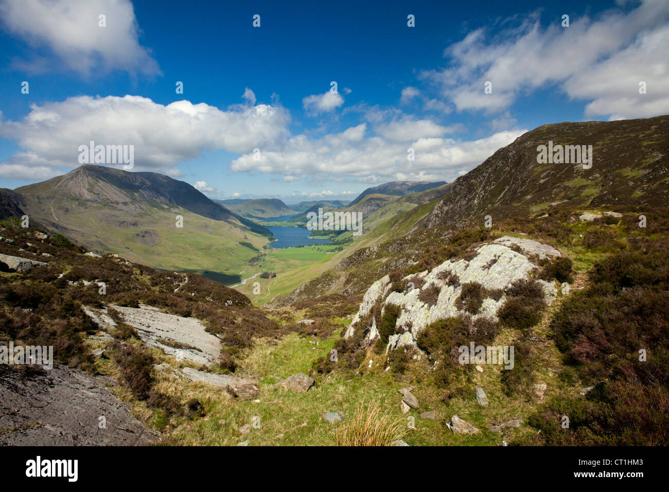 Buttermere Lake et Crummock Water avec Red Pike Mountain, Lake District Cumbria Royaume Uni Angleterre Lakeland Banque D'Images