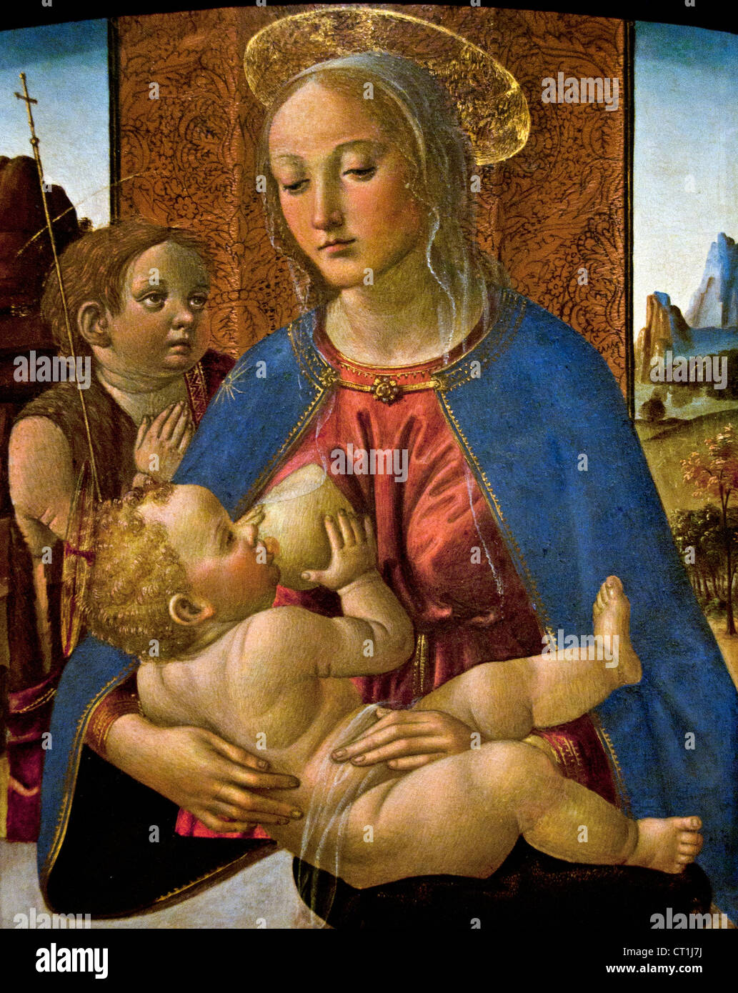 Vierge à l'enfant avec le jeune Saint Jean-Baptiste Cosimo Rosselli 1490 Italie Italien Florence Banque D'Images