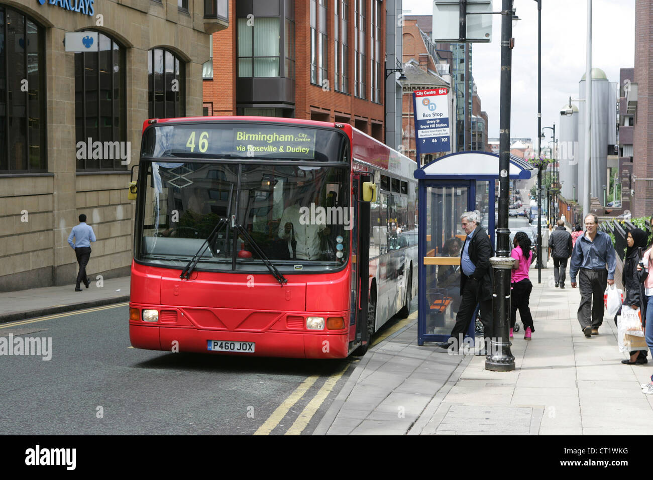 West Midlands voyage bus s'arrête à livery street snow hill juin 2012 Banque D'Images