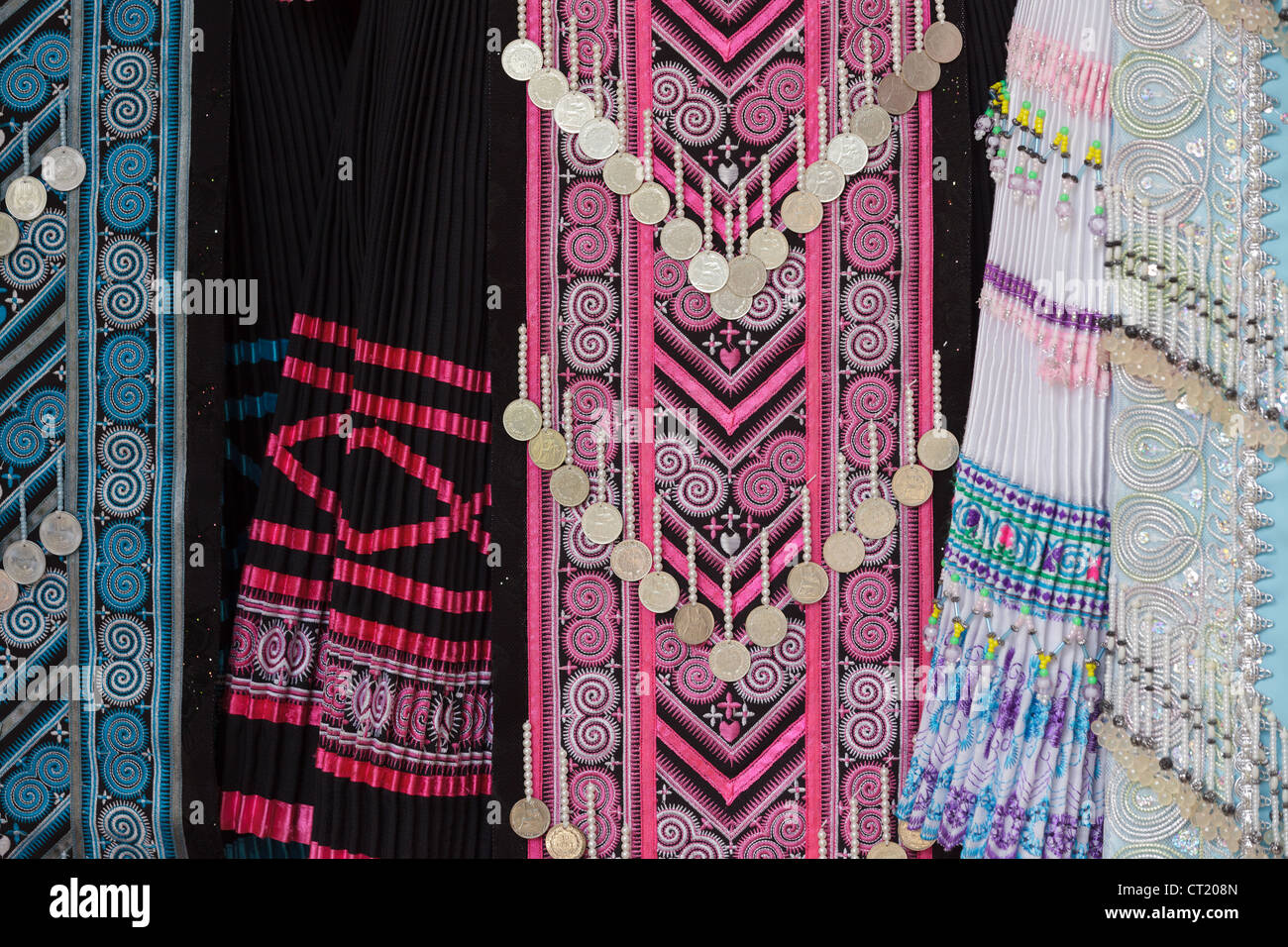 Les vêtements traditionnels de la tribu Hmong en Thaïlande Banque D'Images