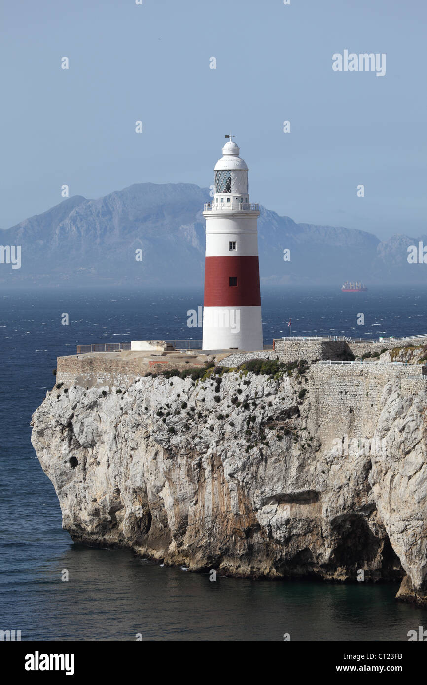 Phare à l'Europa Point, Gibraltar Banque D'Images