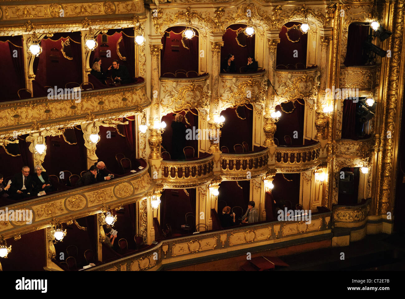 Opéra National de Prague l'intérieur (Státní Opera Praha), Prague, République tchèque - Mars 2011 Banque D'Images