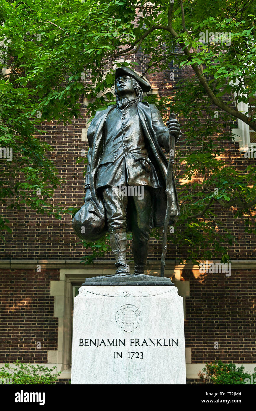 Ben Franklin la sculpture à l'université de Banque D'Images