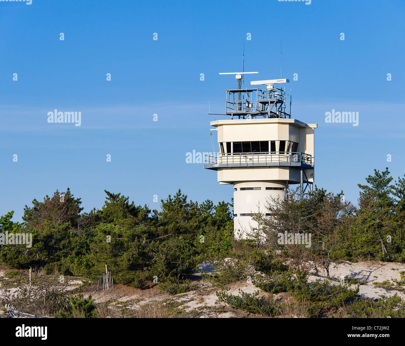 La tour radar pilote au parc provincial de Cap Henlopen, Lewes, delaware Banque D'Images